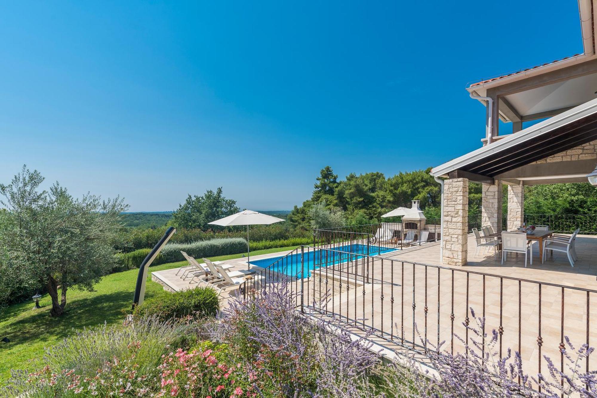 Villa Sterpazzi - Near Porec With Sea View, Private Jacuzzi, Sauna And Pool Višnjan エクステリア 写真